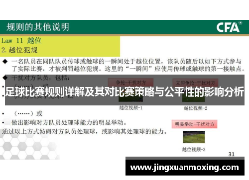 足球比赛规则详解及其对比赛策略与公平性的影响分析